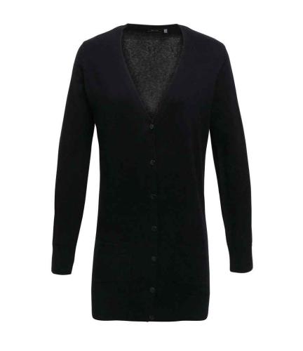 Premier Ladies Long Line V Neck Cardigan